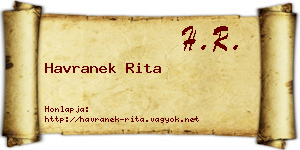 Havranek Rita névjegykártya
